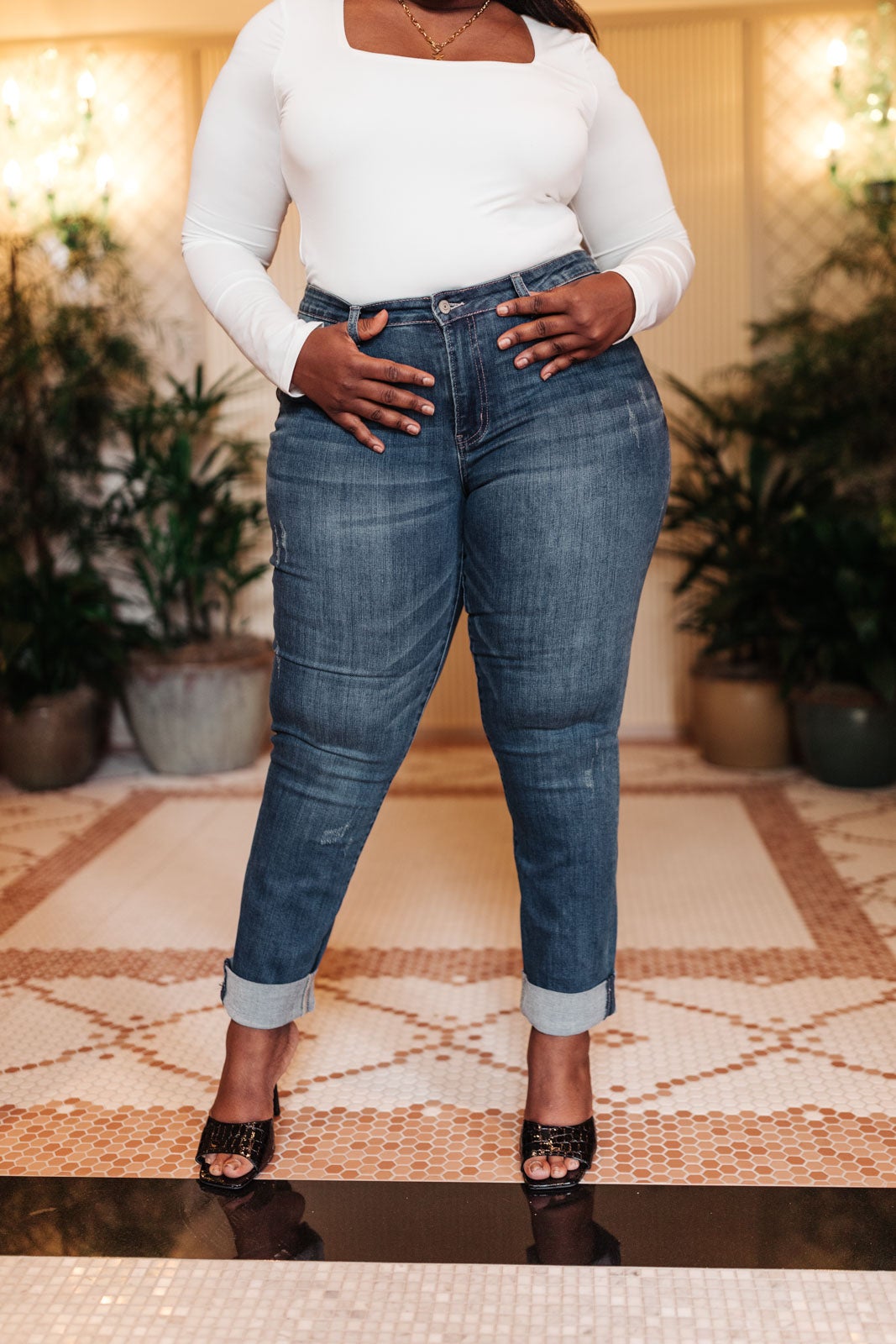 Double Trouble Midrise Boyfriend Jeans Punch Boutique
